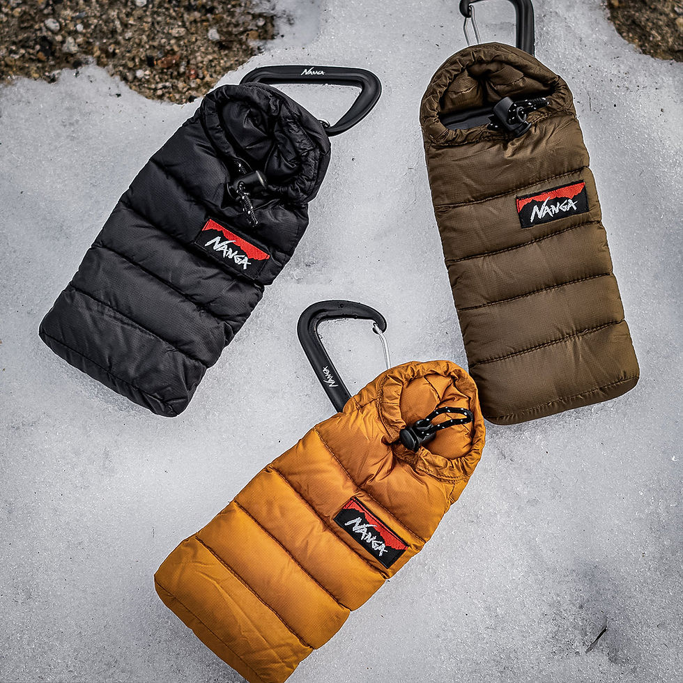 Thumbnail: NANGA Mini sleeping bag phone case GLD