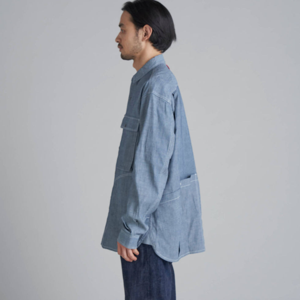 ภาพขนาดย่อ: NANGA TAKIBI CHAMBRAY FIELD SHIRT NVY