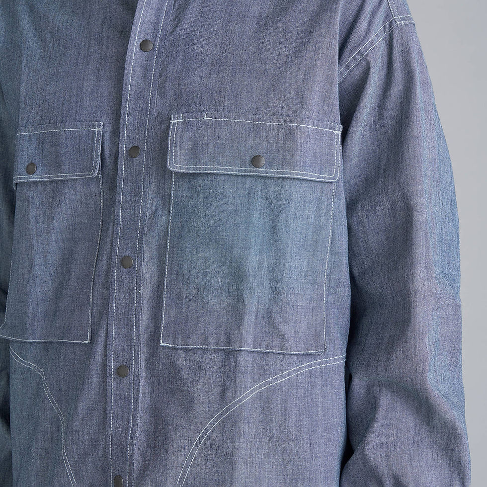 ภาพขนาดย่อ: NANGA TAKIBI CHAMBRAY FIELD SHIRT NVY