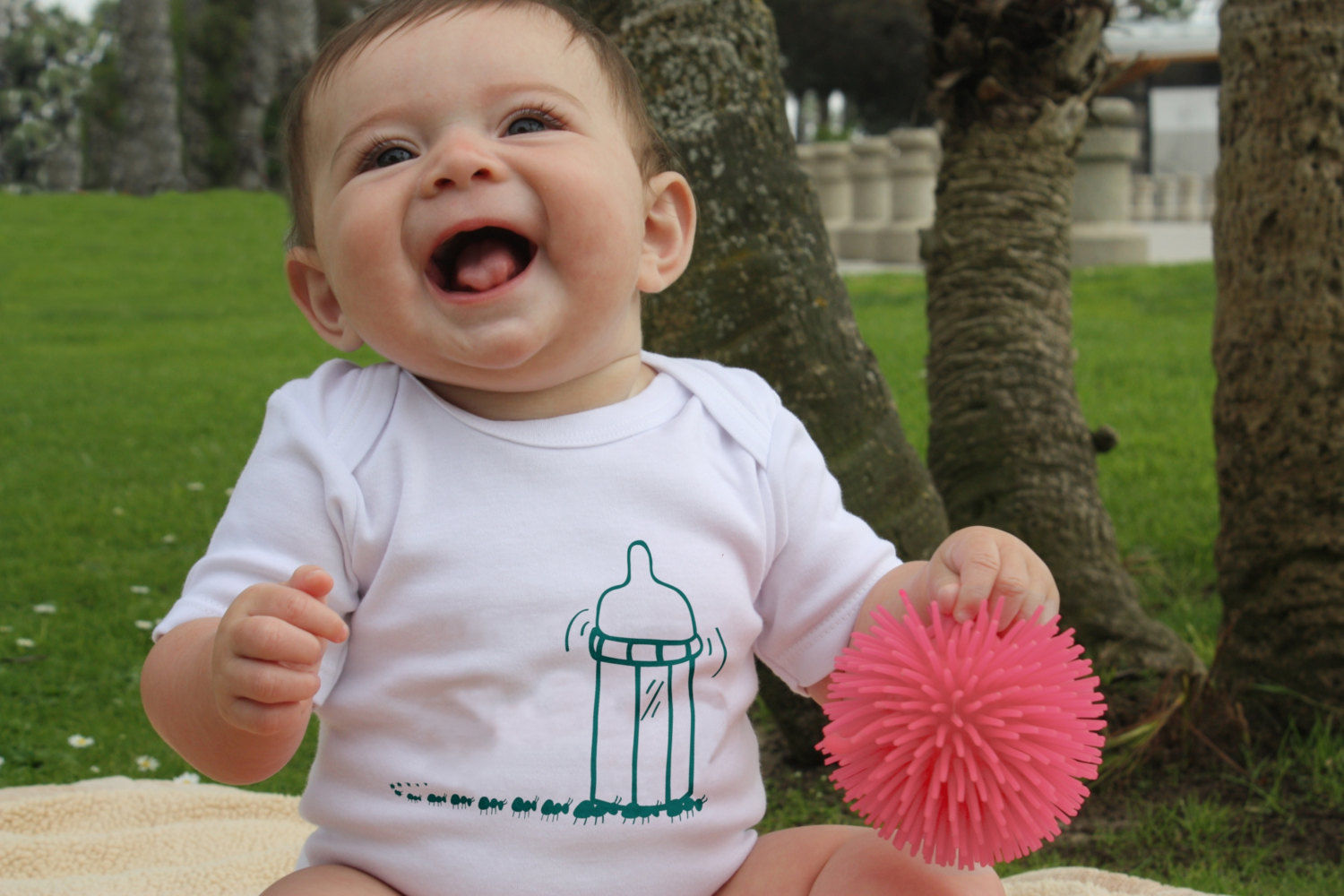 Baby Bottle Picnic Ants White Infant bodysuit/onesie or Tshirt