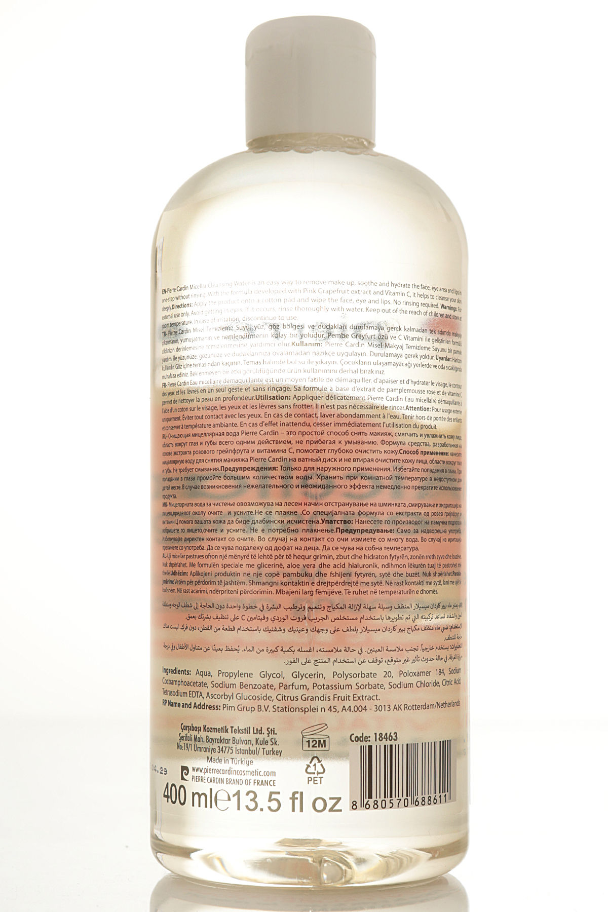 Pierre Cardin Cleansing Micellar Water with Pink Grapefruit & Vitamin C 400 ml