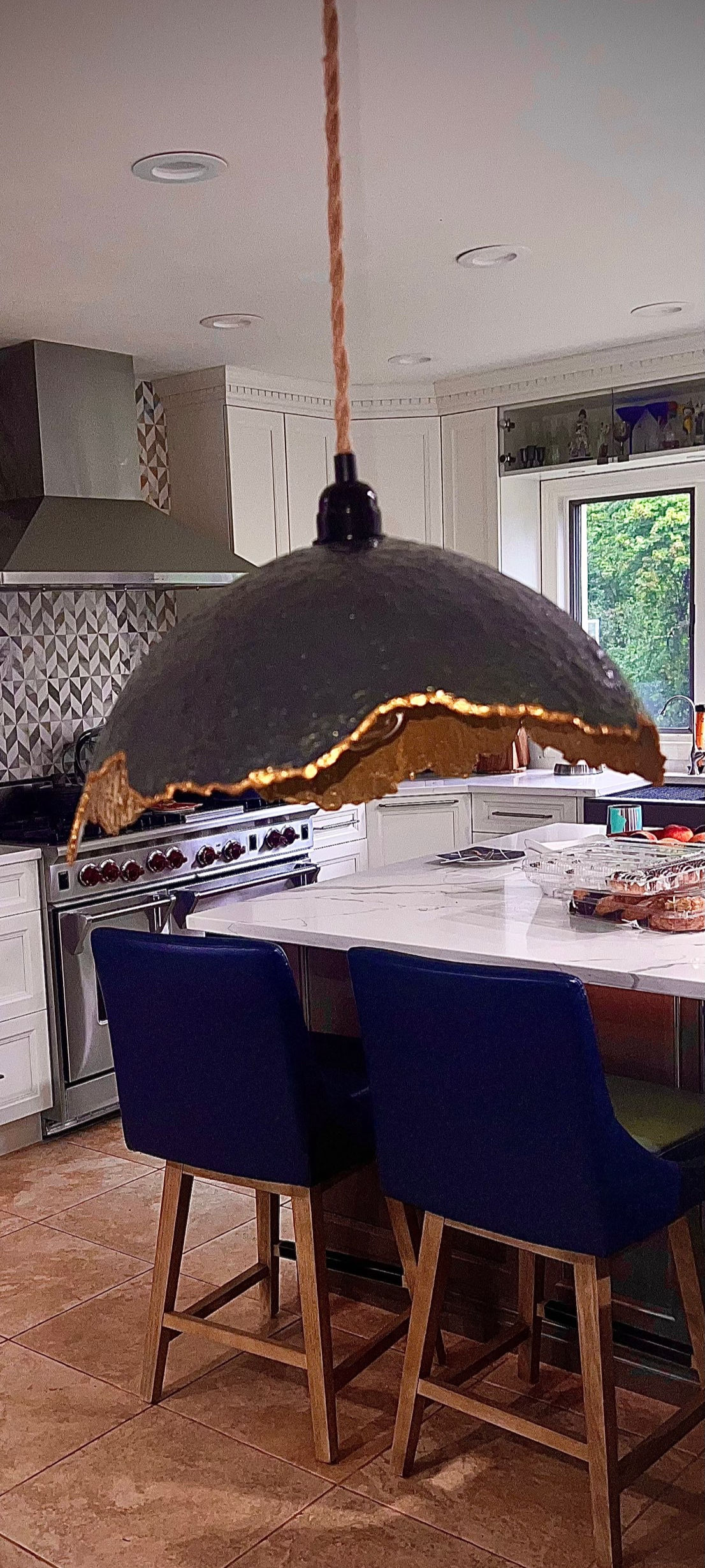 "Lamp Shade Dark/Grey/Gold"