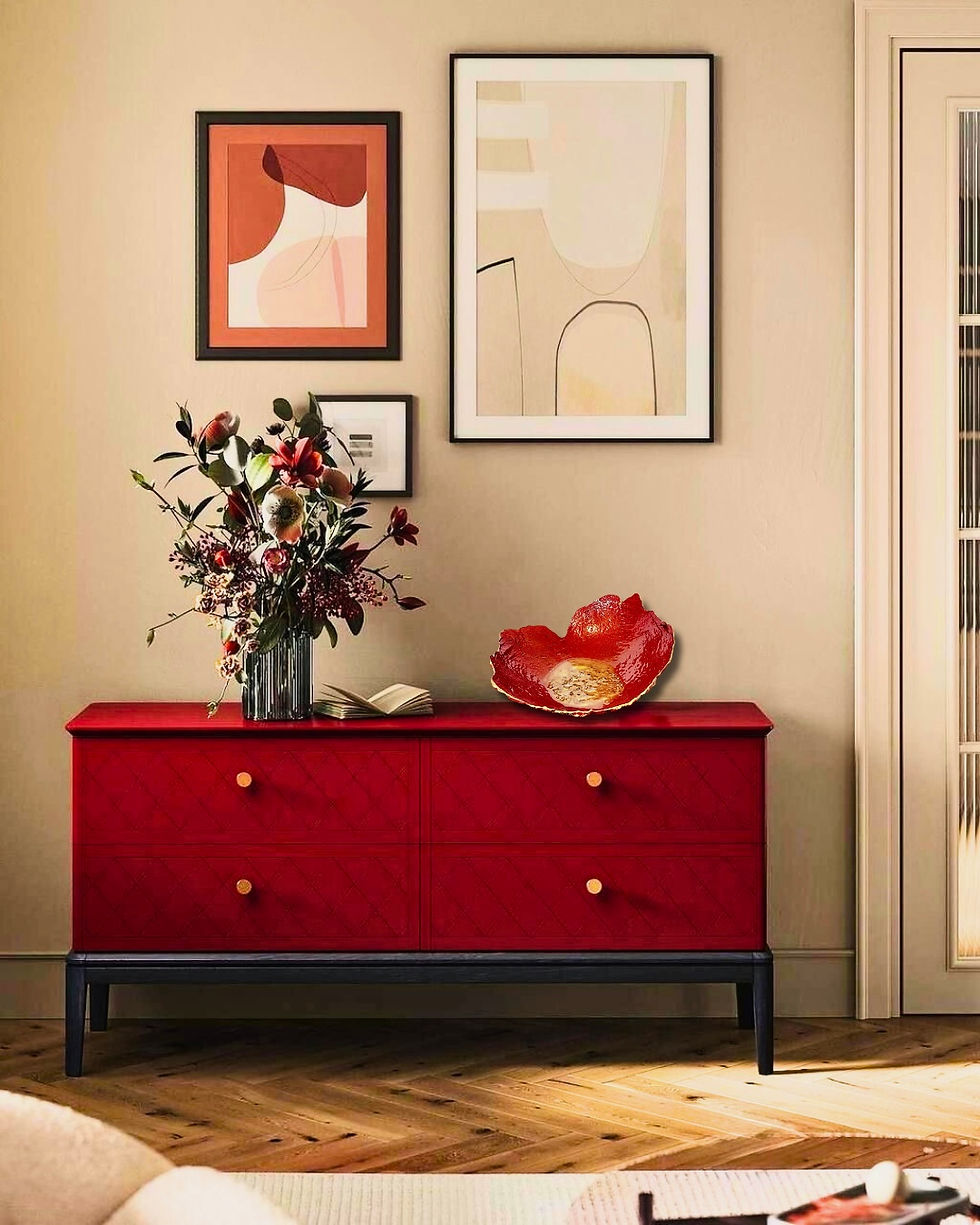 Thumbnail: "Red/Gold Flower Vase"