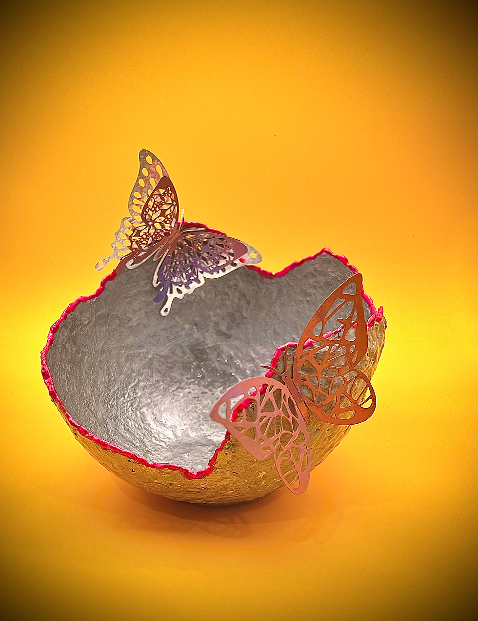 Thumbnail: SOLD "Silver/Neon Pink Vase"