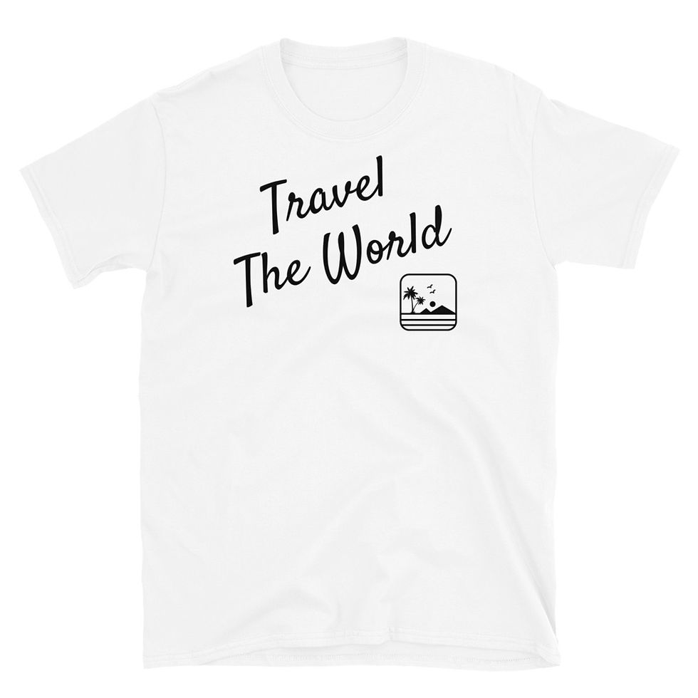 White Short-Sleeve Unisex Travel T-Shirt