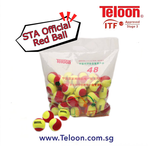 48 Balls | ITF APPROVED Stage 3 “RED” | 48 Balls/Bag | Teloon
