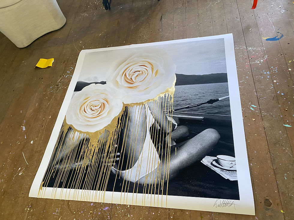 Thumbnail: Holiday White Rose Golden Drip, 2022