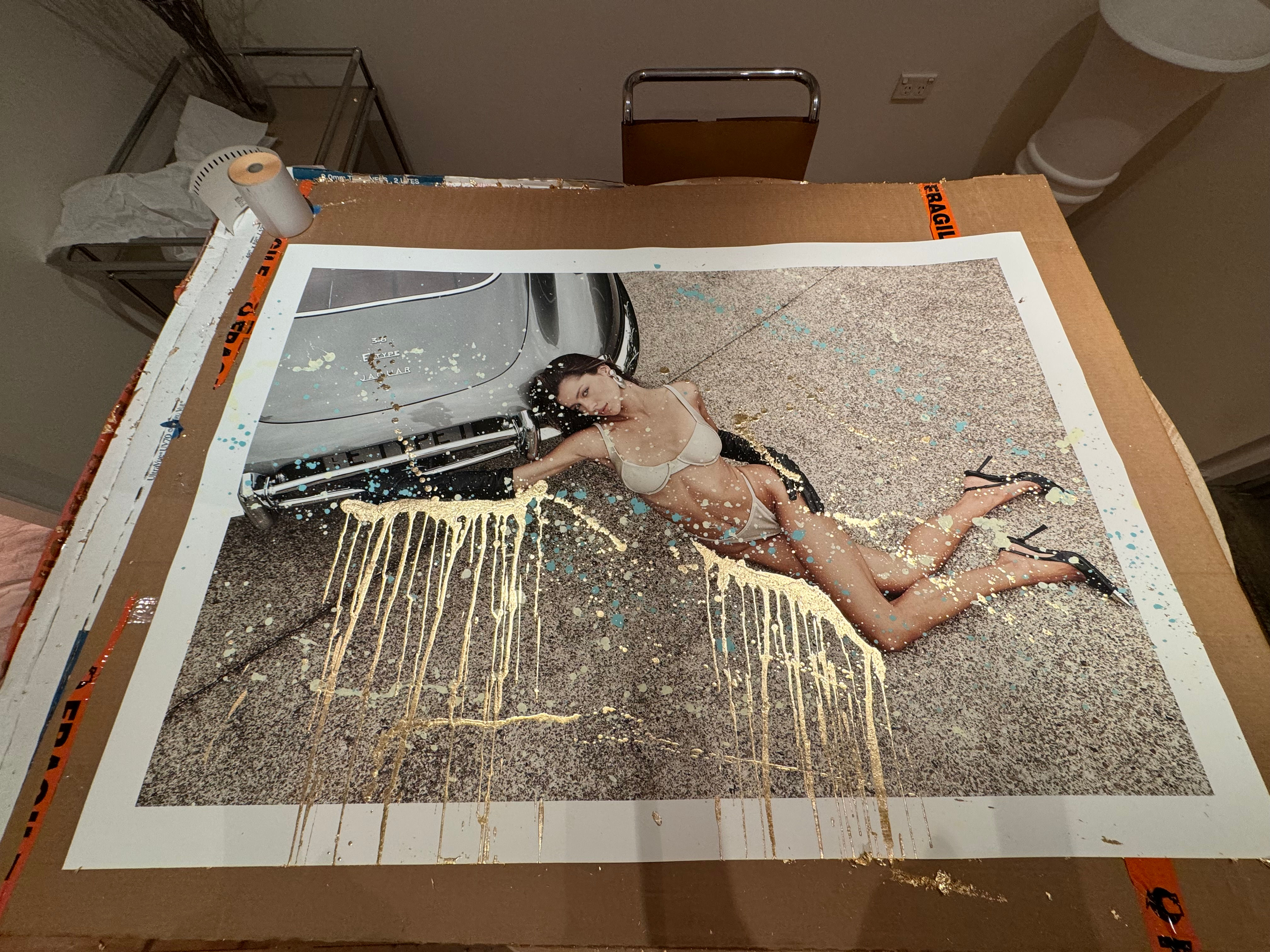 Golden Girl With E Type, 2024