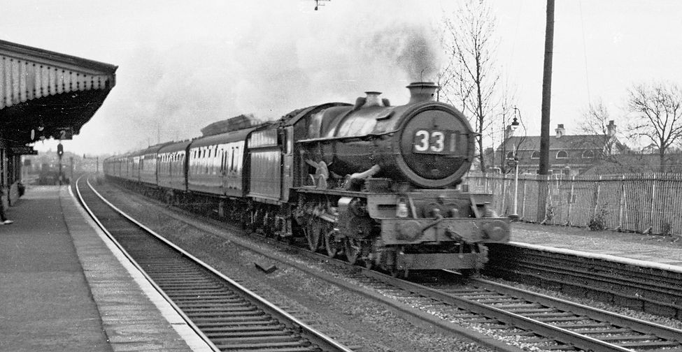 GWR King 4-6-0 No 6015 'King Richard III' passes Hanwell on a down express from Paddington on 15 April 1960.