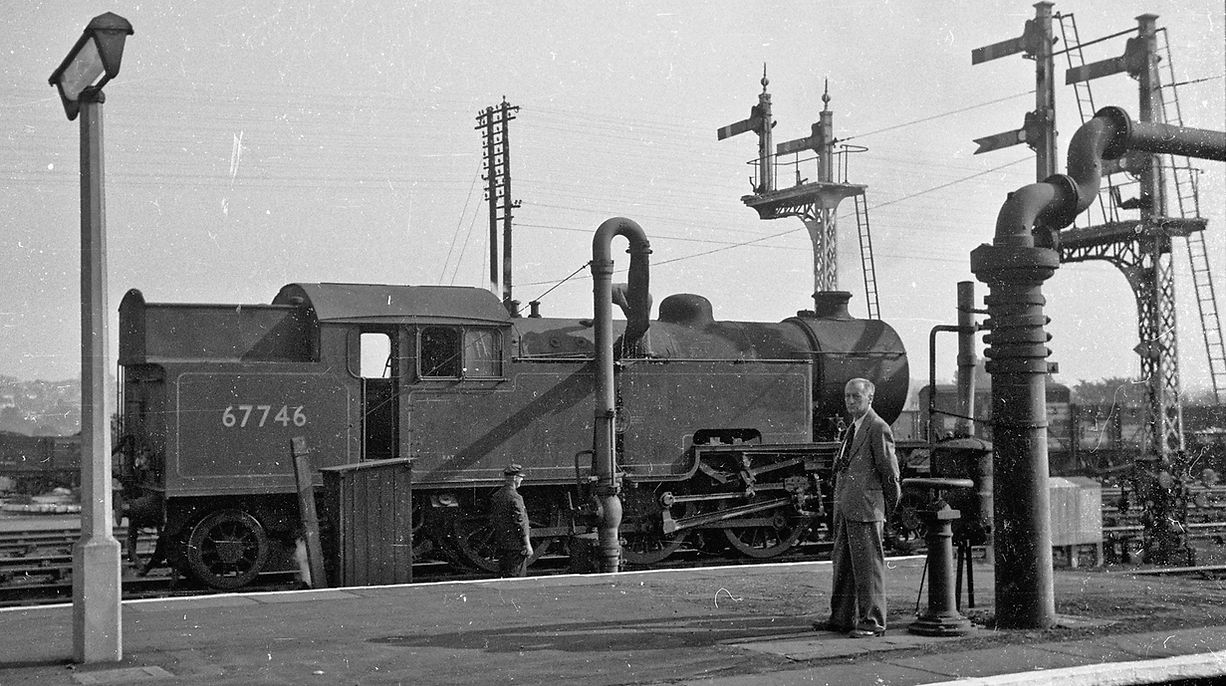 LNER L1 2-6-4T No 67746 waits in the yard at New Barnet on 4 October 1959.