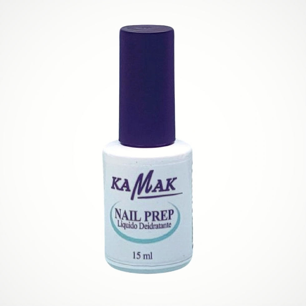 bottiglietta bianca e tappo nero, KAMAK Nail Prep Liquido Deidratante