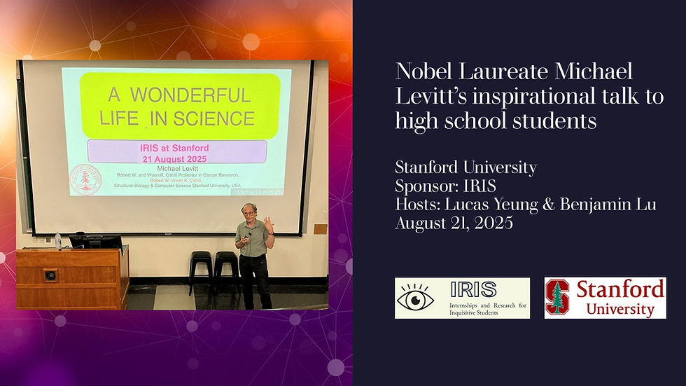 Click on the above picture to access the YouTube video of Dr. Levitt's talk