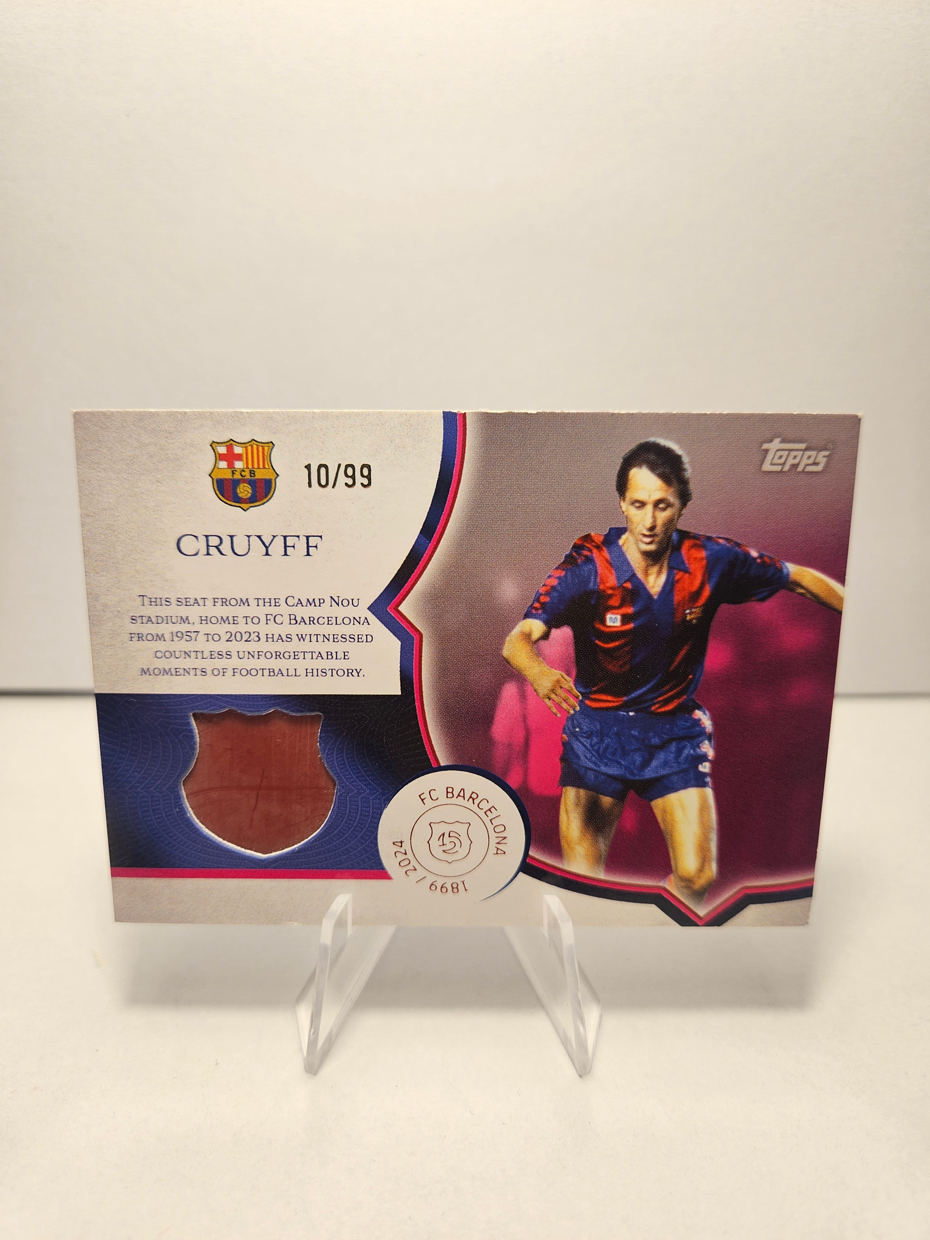Johan Cruyff Camp Nou Seat Relic /99