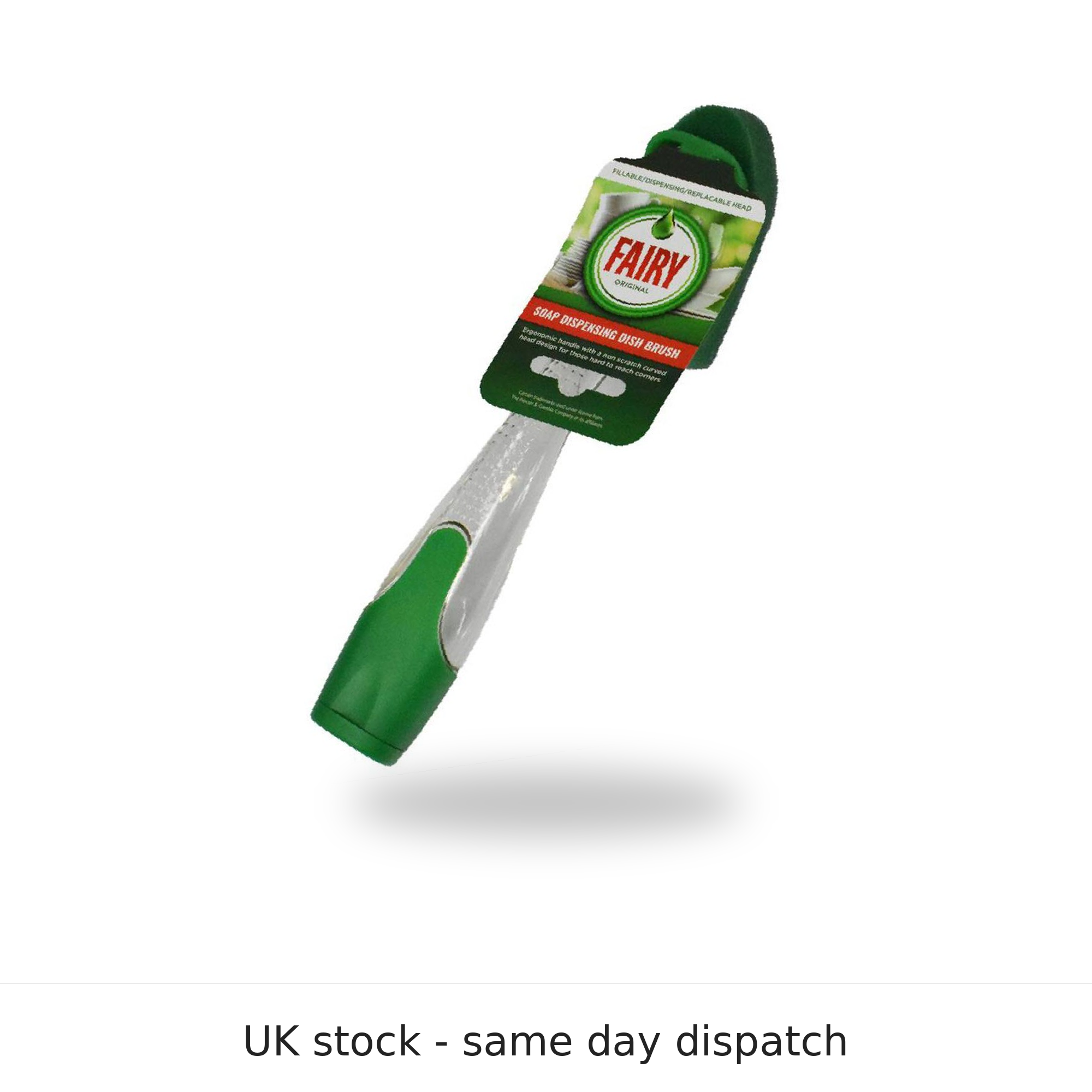 Fairy Soap Dispensing Dish Brush – Refillable Washing Up Brush with Replaceable