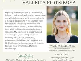 🪁 Therapist Spotlight: Valeriya Pestrikova, AMFT