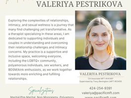 🪁 Therapist Spotlight: Valeriya Pestrikova, AMFT