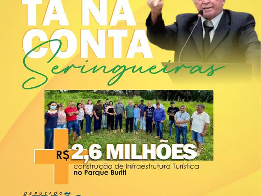 Tá na Conta: Deputado Lebrão destina recurso para construção do Parque Buriti em Seringueiras