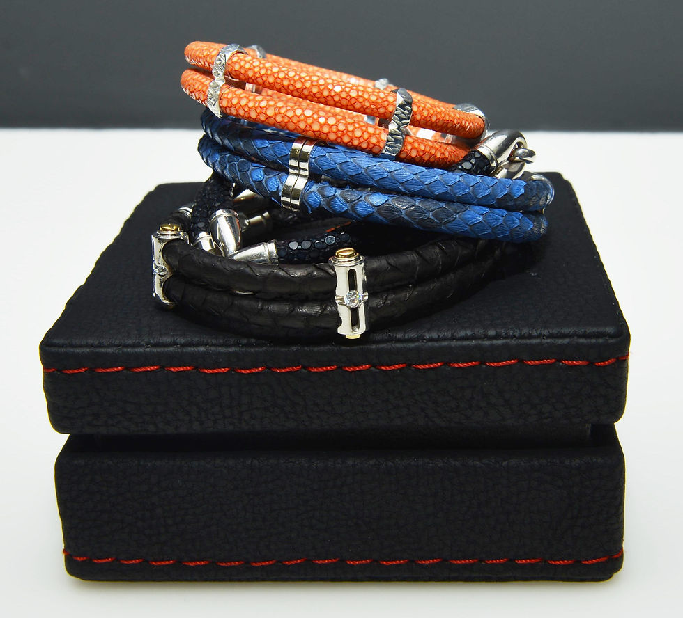 Thumbnail: Blue Python Leather Bracelet