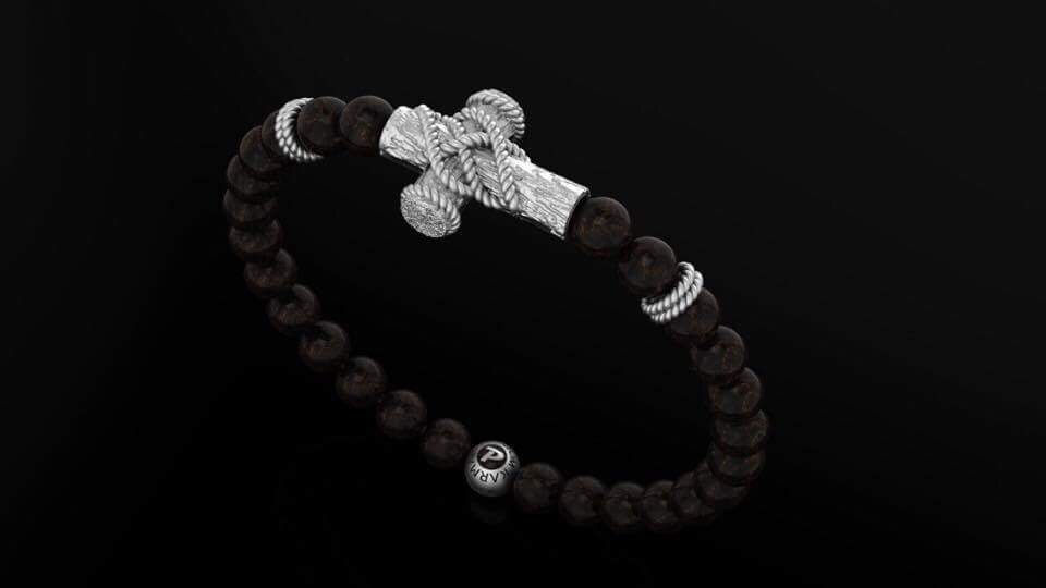 Thumbnail: Wood Cross Bracelet