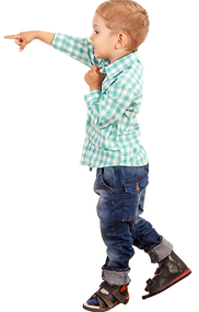 Copy of Boy Pointing in Checkered shirt.