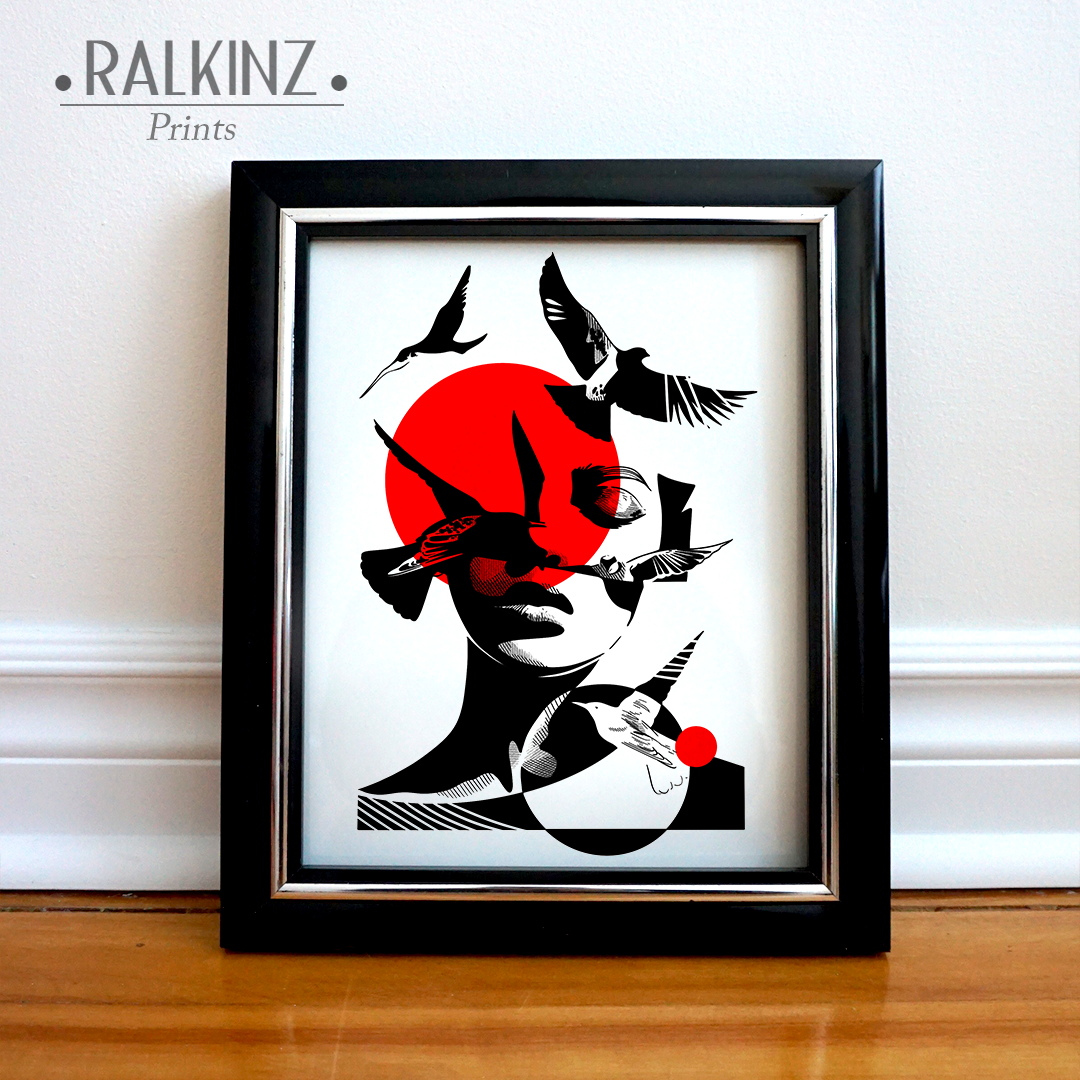 Bird Lady - 8.5 x 11.0 in