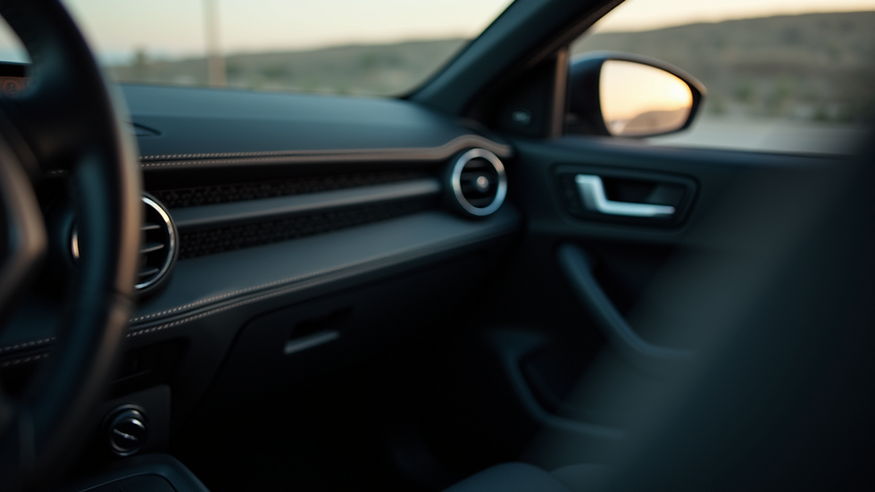 Close-up view of a car dashboard with manual controls