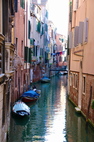 Peaceful and colorful canal