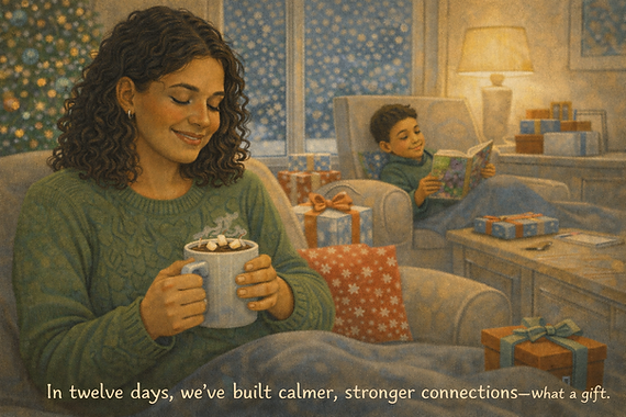 Cozy holiday morning scene