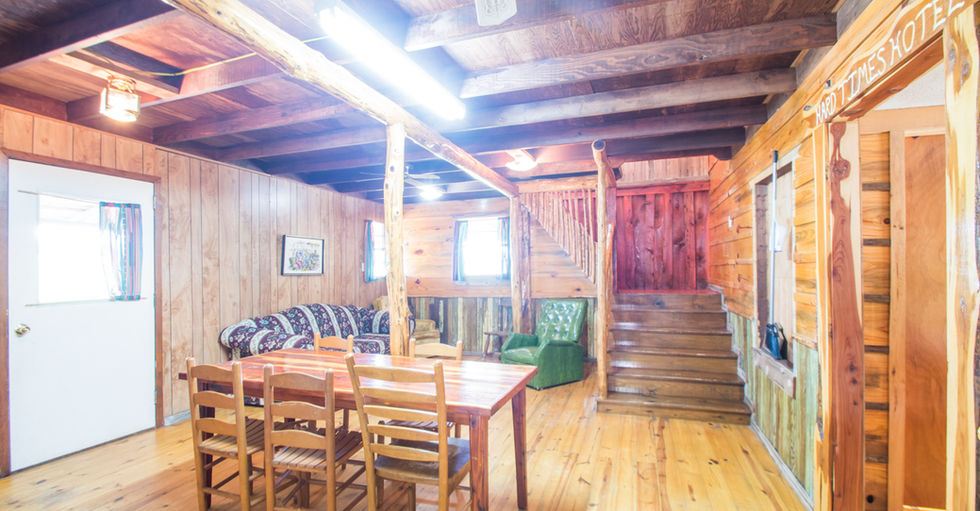 side view of dining area