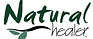 Natural healer logo with green text and leaf design.