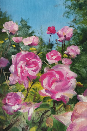 garden of roses oil painting