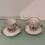 Miniature : Lot de 2 tasses + soucoupes – Porcelaine Rheinpfalz Germany – Décor doré