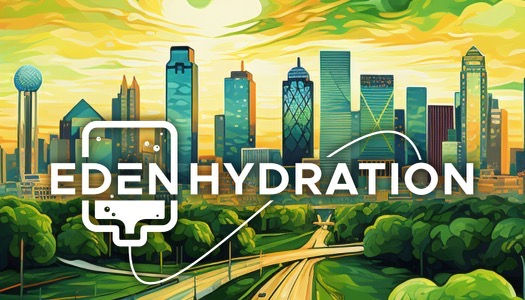 Eden Hydration Logo - Dallas Background