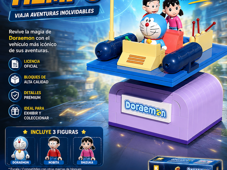 Modelo armable Doraemon Máquina del Tiempo de licencia oficial inspirado en el icónico invento del anime