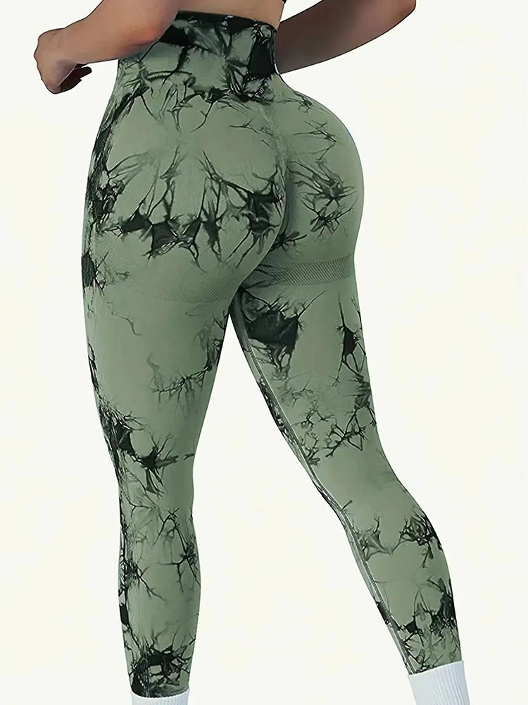 Miniatura: Calças Justas Femininas Tie Dye para Yoga