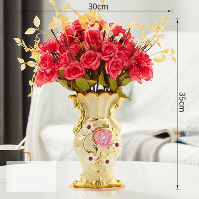 Thumbnail: Arranjo Floral com Vaso Vintage Dourado