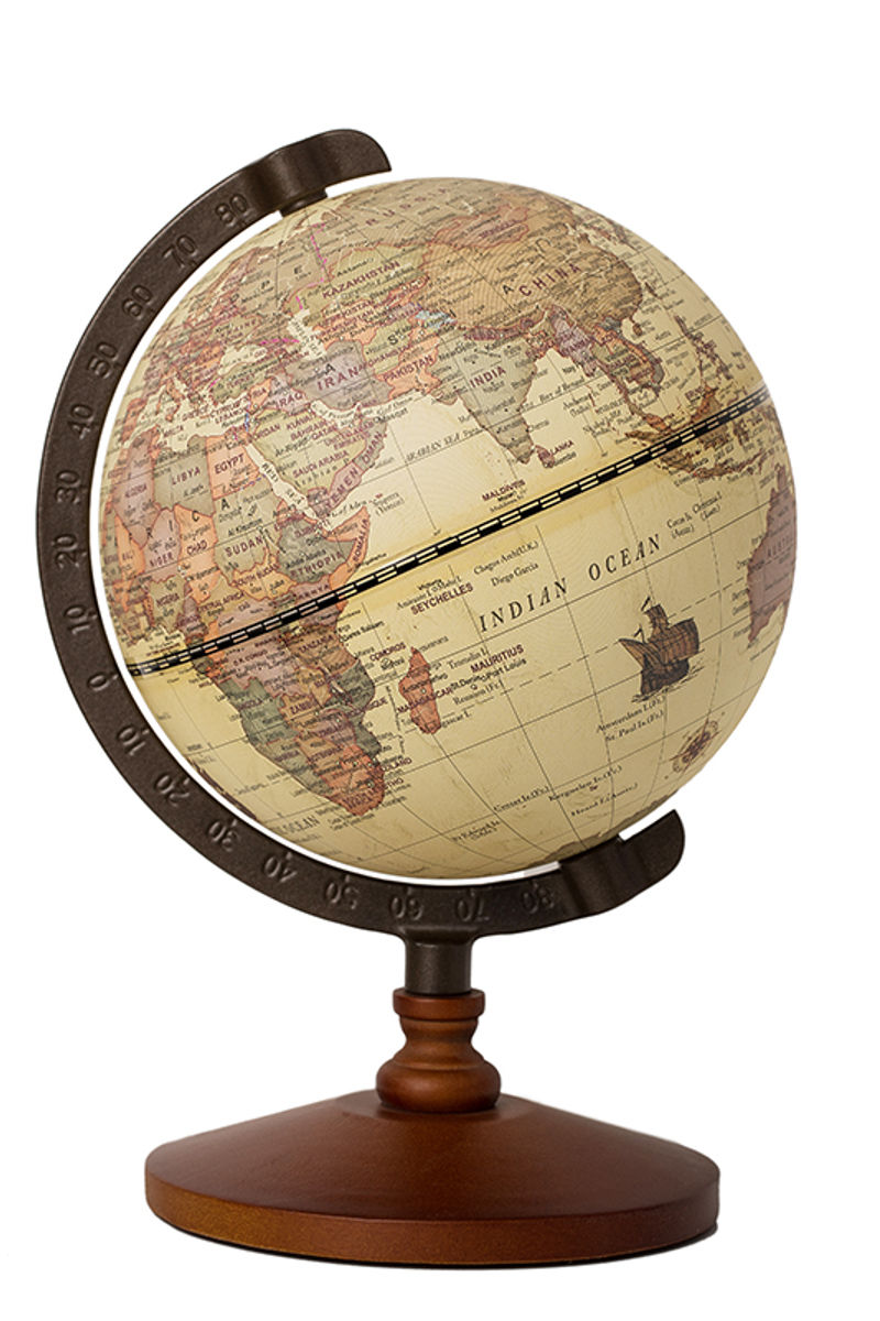 Miniatura: Globo Terrestre Decorativo em Madeira