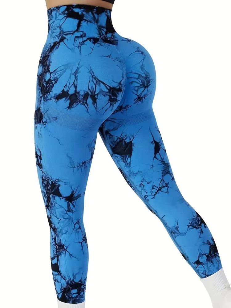 Miniatura: Calças Justas Femininas Tie Dye para Yoga