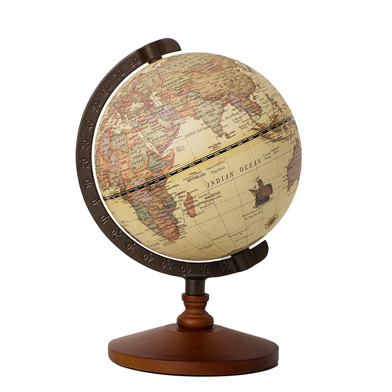 Miniatura: Globo Terrestre Decorativo em Madeira
