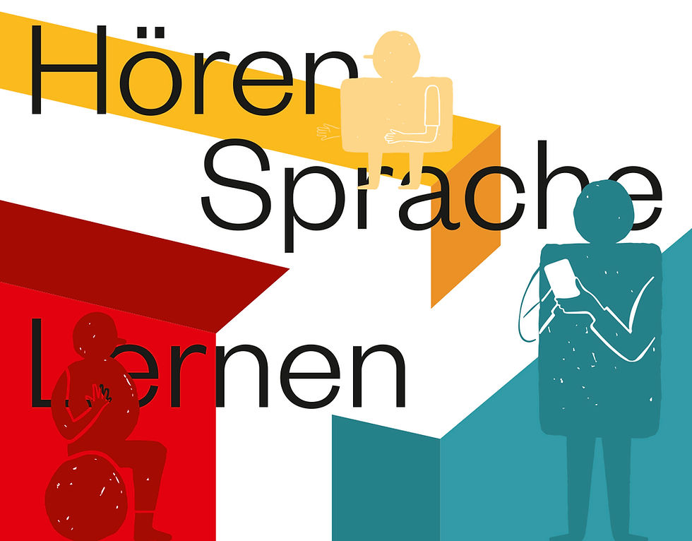 Illustration mit Figuren die ein Handicap haben