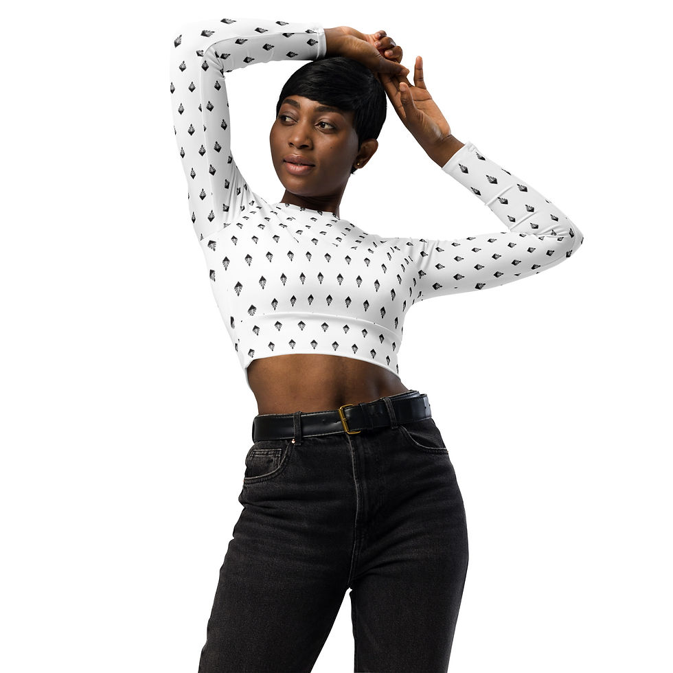 Thumbnail: Ministry Long-Sleeve Crop Top (White)