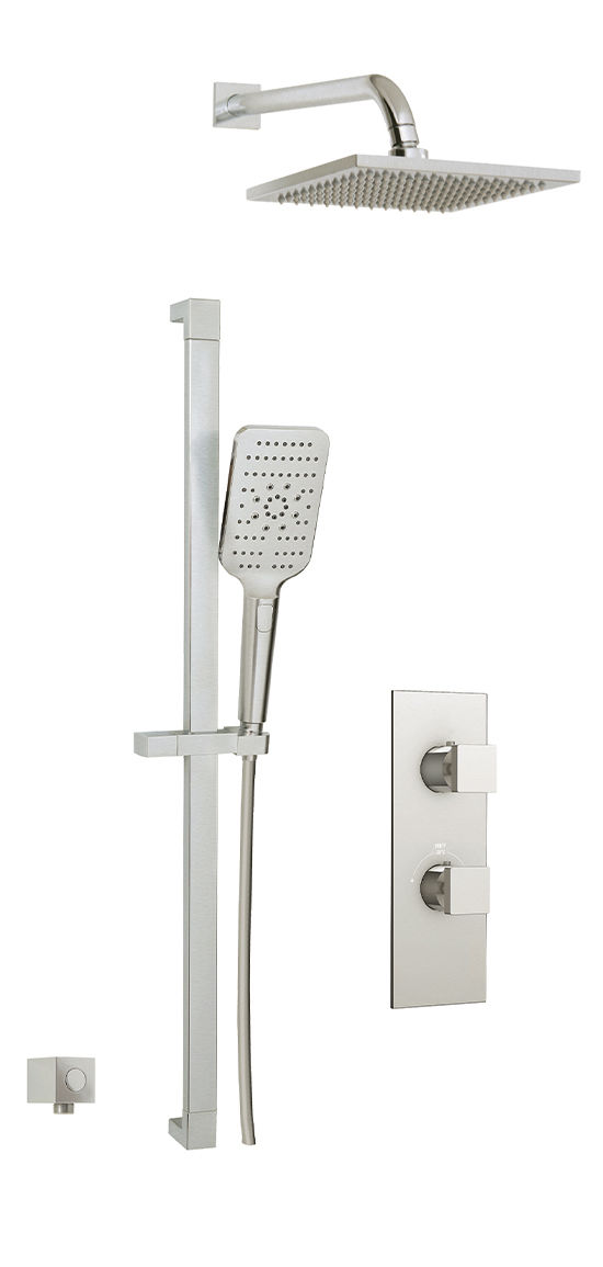 Aquabrass SF Square Thermostatic Shower Trim Kit 2-way Shared
