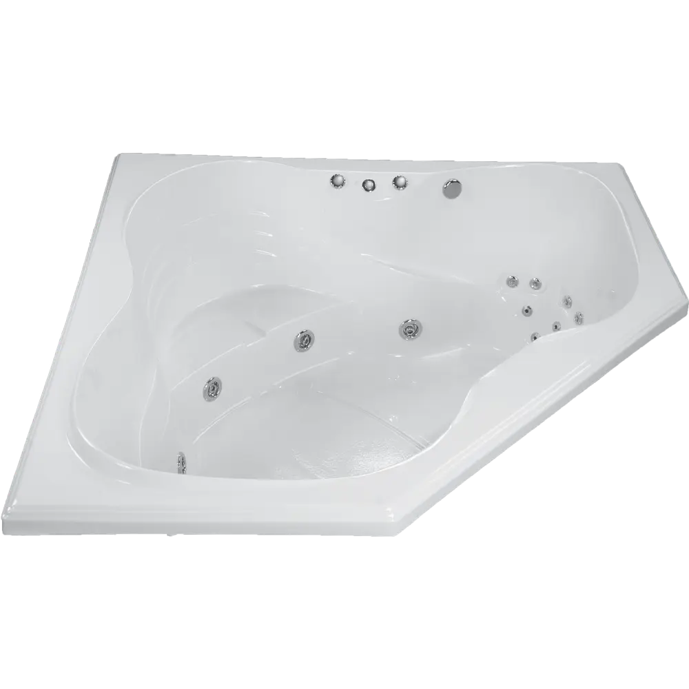 Tubco Persia 66"x66" acrylic corner soaker tub, white