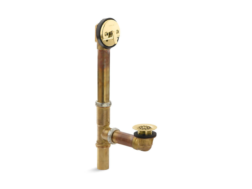 Thumbnail: Kohler Swiftflo Adjustable drain, 20-gauge brass, for 18-1/2" to 20-1… — K-11677
