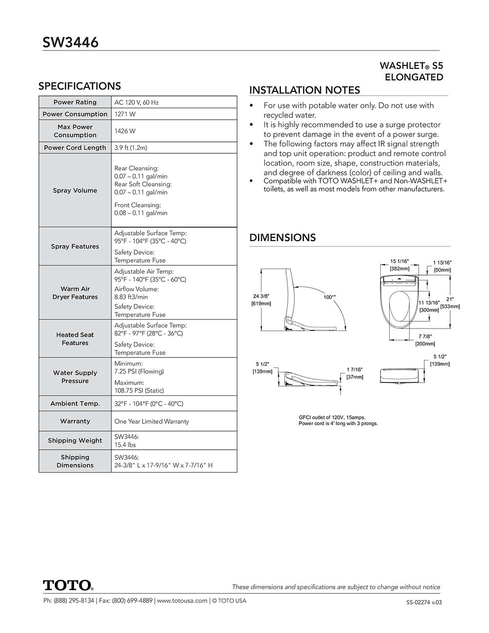 Thumbnail: Toto WASHLET® S5 Elongated Bidet Seat