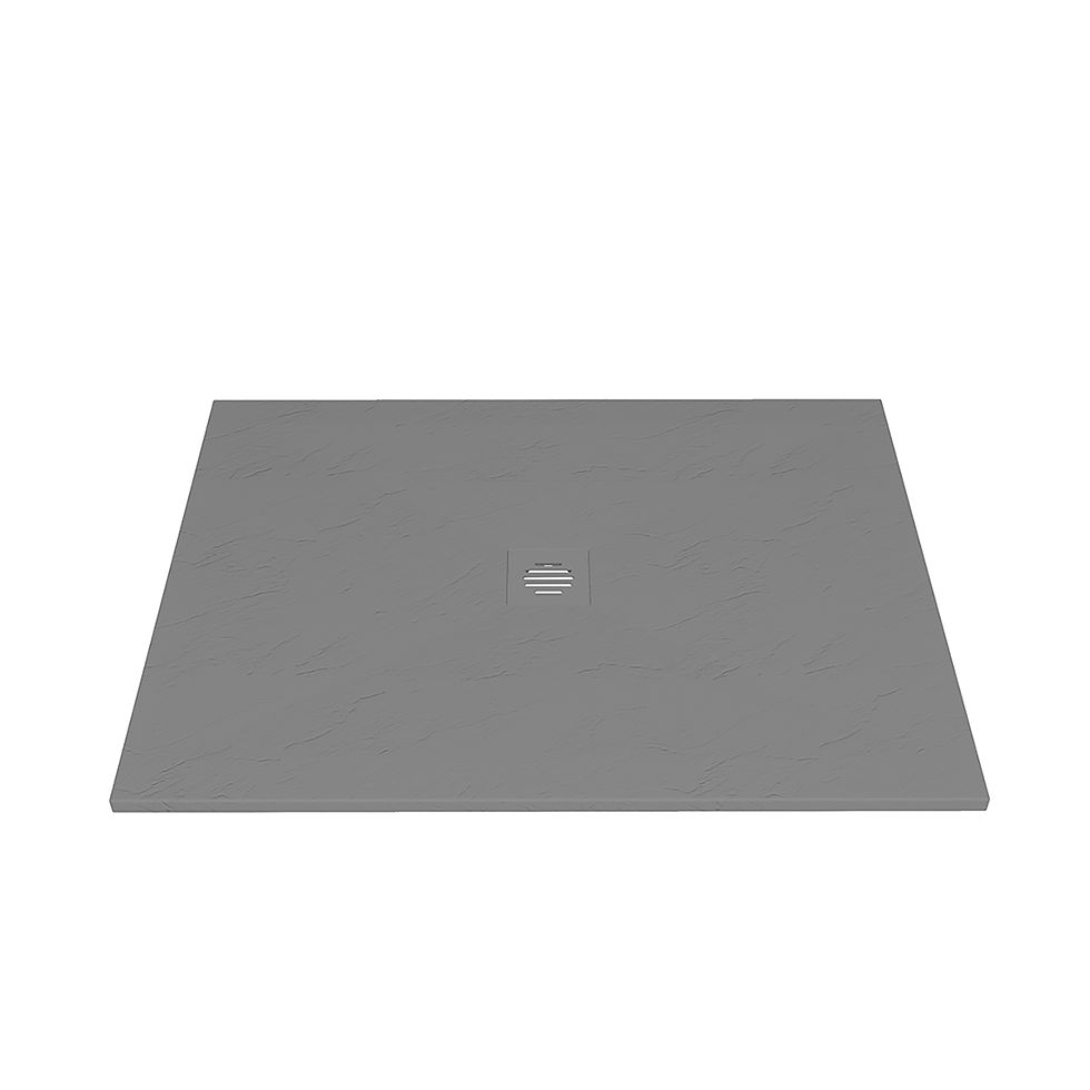 Thumbnail: Zitta Slate Shower Base – Textured Resin Shower Base with Drain Cover