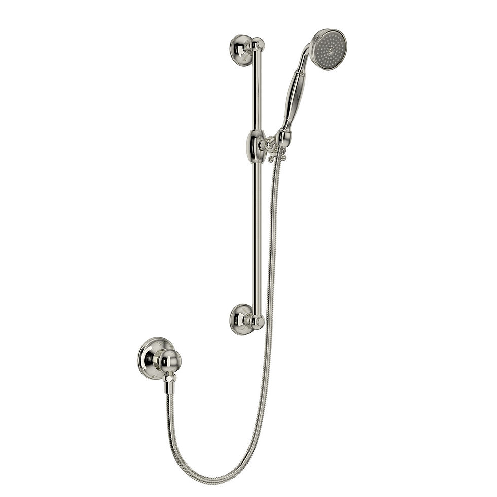 Thumbnail: ROHL Handshower Set With 22" Slide Bar and Single Function Handshower — 1301E