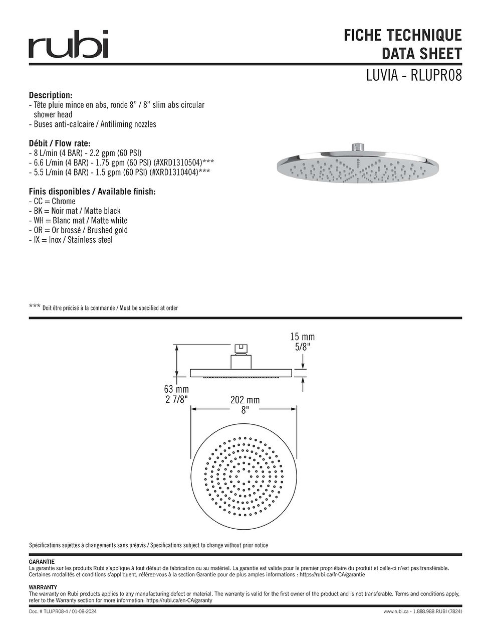 Thumbnail: Rubi Vertigo RVT821 1/2" Thermostatic Shower Kit