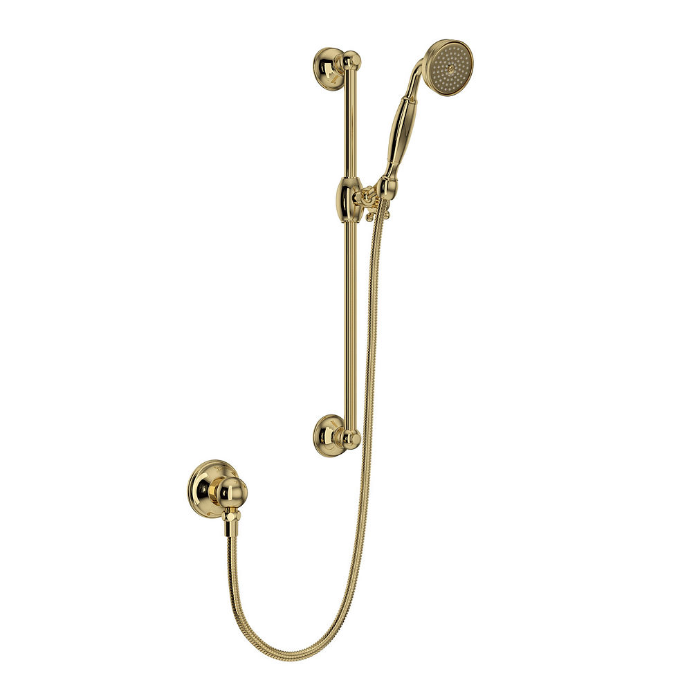 Thumbnail: ROHL Handshower Set With 22" Slide Bar and Single Function Handshower — 1301E