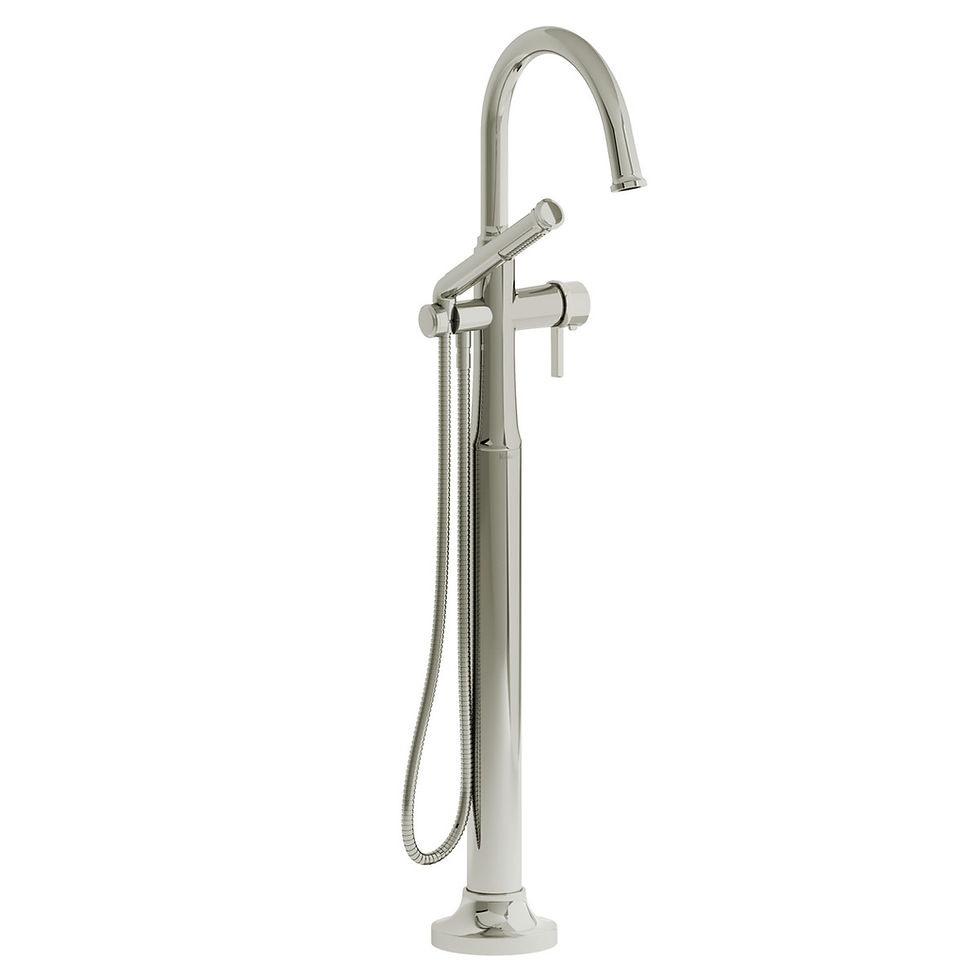 Thumbnail: Riobel Momenti Thermostatic Single Hole Floor Mount Tub Filler Trim With C-Spout